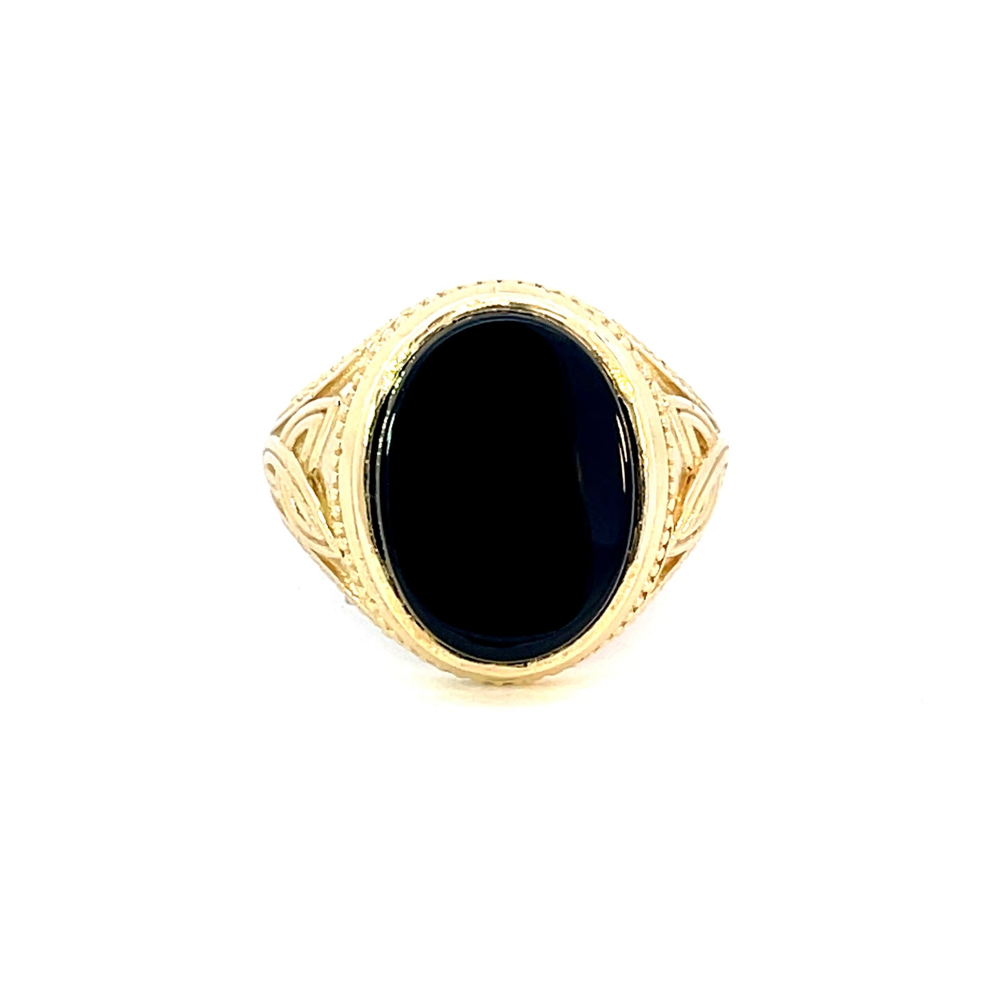 Elegant Gold Ring with Black Stone