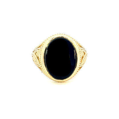 Elegant Gold Ring with Black Stone