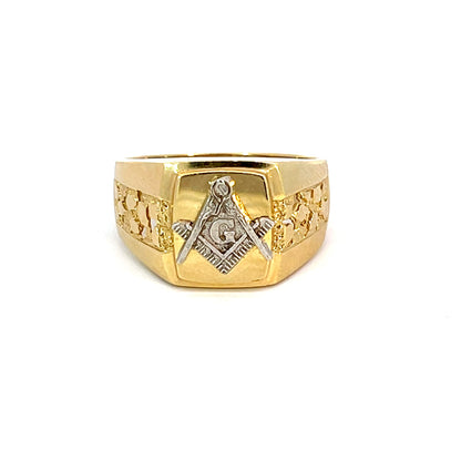 Elegant Gold Masonic Ring