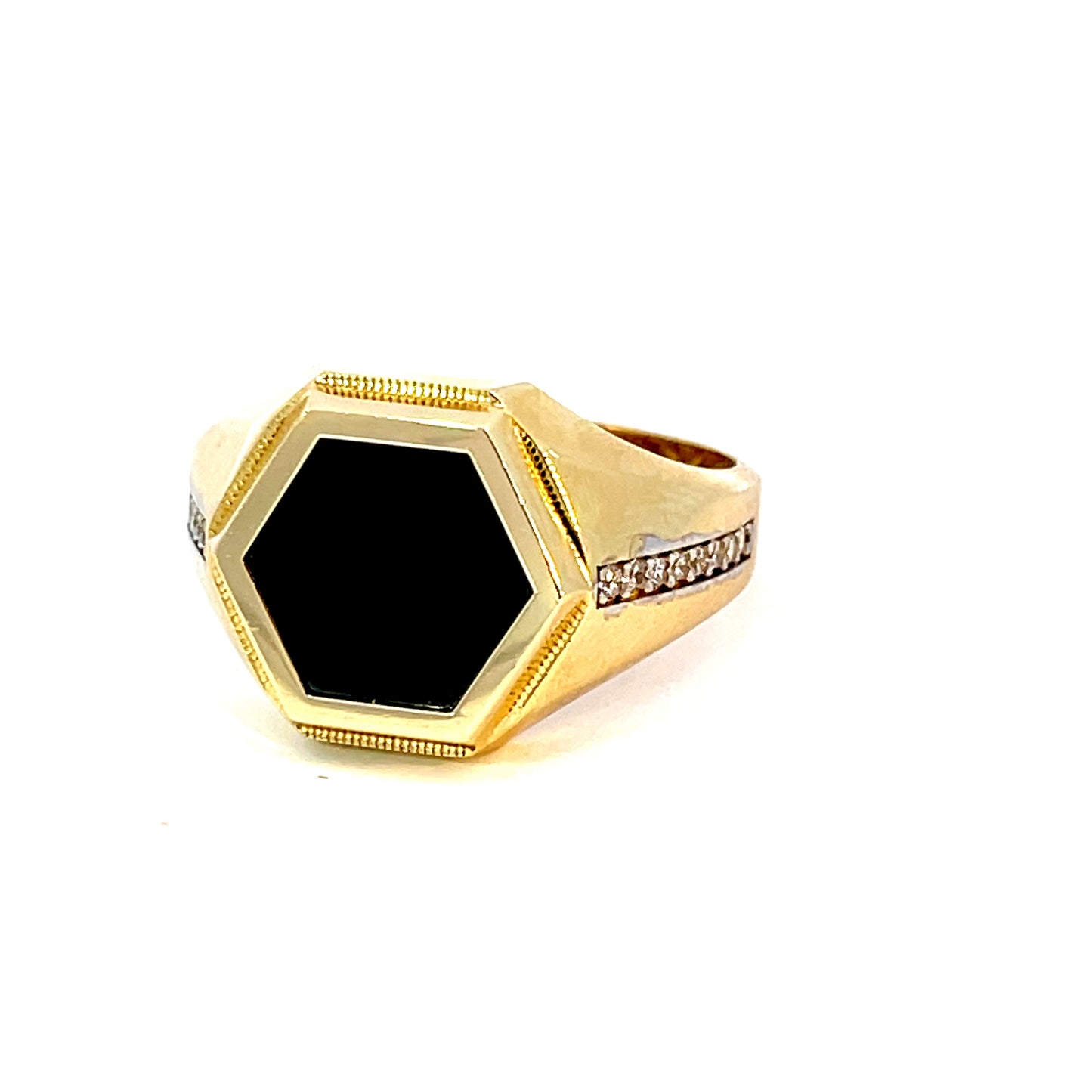 Elegant Gold Ring with Black Gem