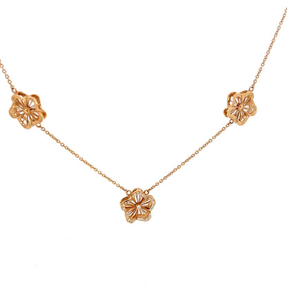 Elegant  Diamond Floral Necklace