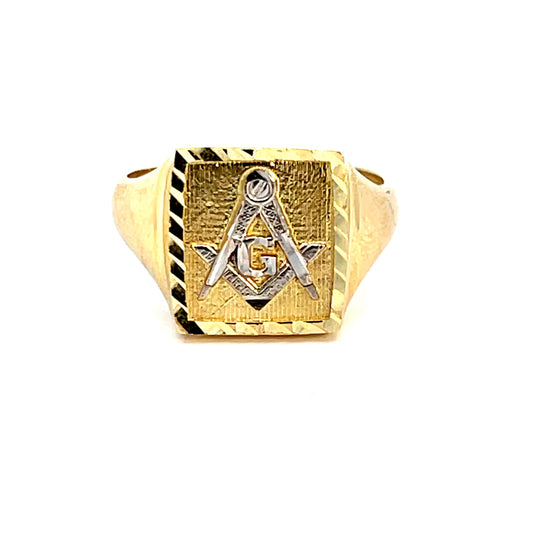 Elegant Masonic Gold Ring